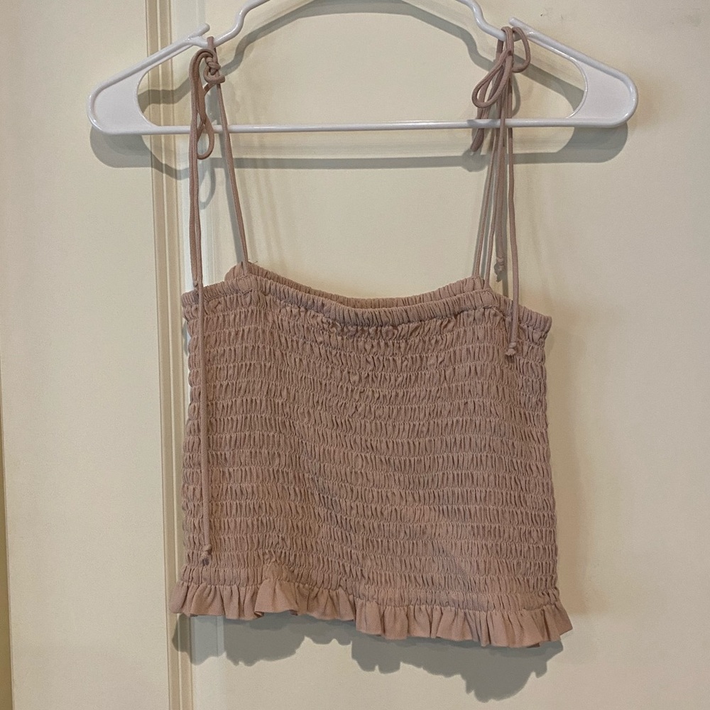pink cropped tank top